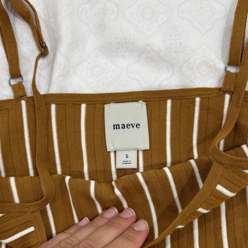 Maeve Ruffled Peplum Knit Tank Top Neutral Motif - Picture 4 of 9